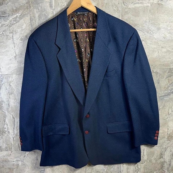 Nicole Miller Other - Nicole Miller tailored in USA blue knit blazer Size XL Men's
